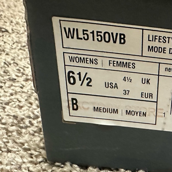 New Balance Womens Running Shoes Blue/Pink size 6.5 #WL5150VB - Picture 3 of 6